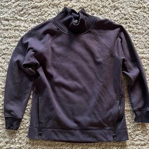 Athleta Cozy Karma side zip funnel neck pullover PLUM